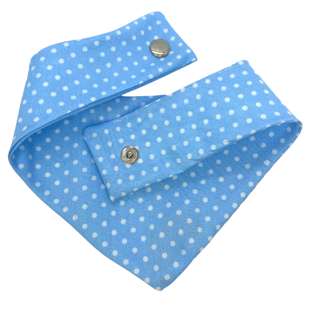 Blue Polka Dot Handmade Dog Bandana - Wüuf