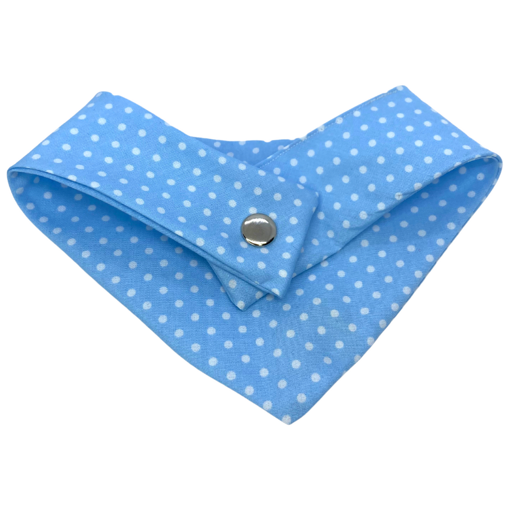 Blue Polka Dot Handmade Dog Bandana - Wüuf