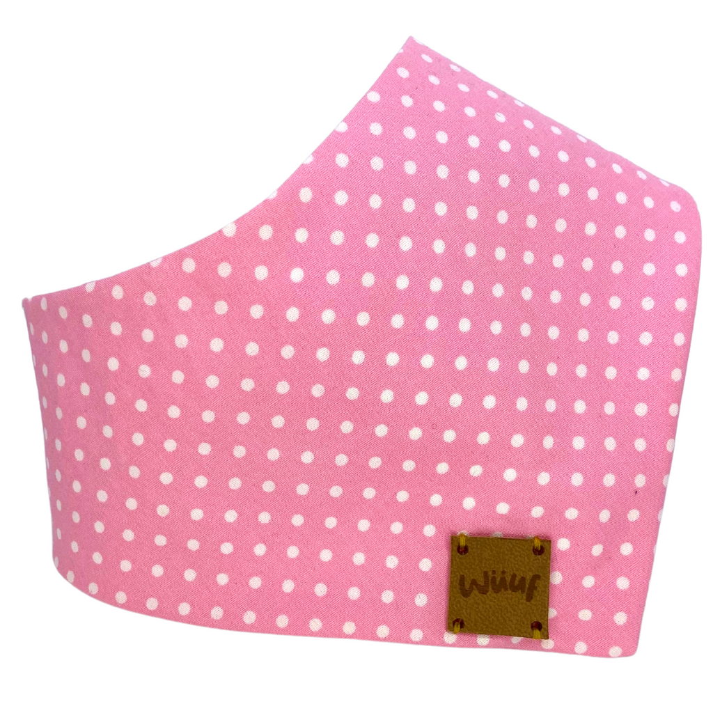 Pink Polka Dot Handmade Dog Bandana - Wüuf