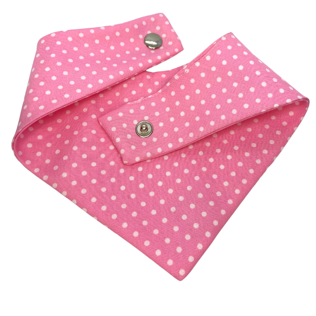 Pink Polka Dot Handmade Dog Bandana - Wüuf