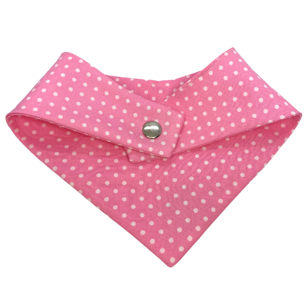 Pink Polka Dot Handmade Dog Bandana - Wüuf