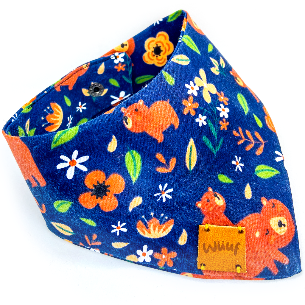 Woodland Bears Handmade Dog Bandana - Wüuf