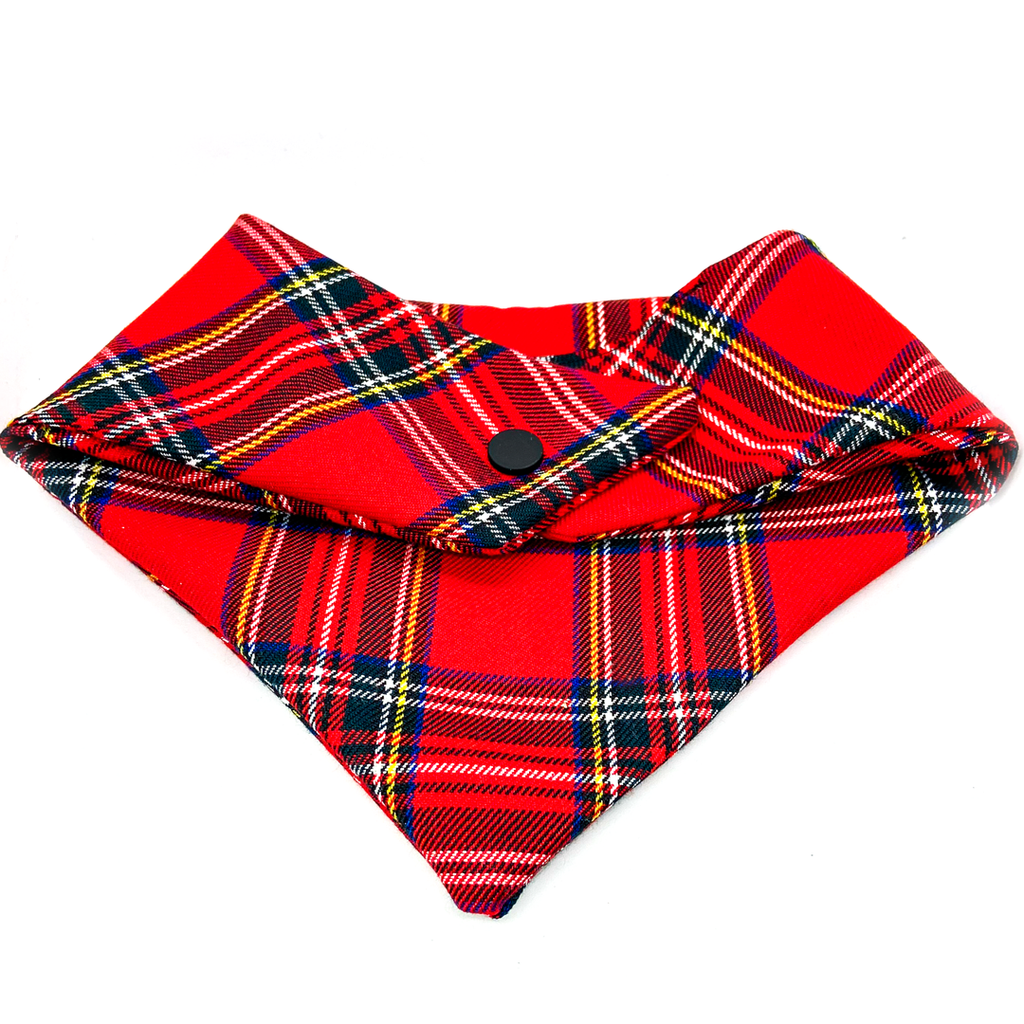 Red and Blue Tartan Handmade Dog Bandana - Wüuf