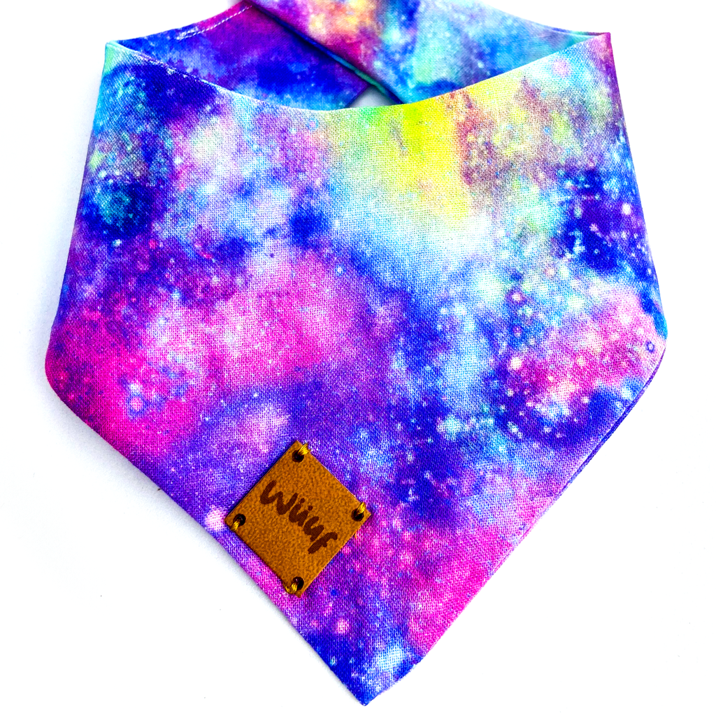 Galaxy Rainbow Handmade Dog Bandana - Wüuf