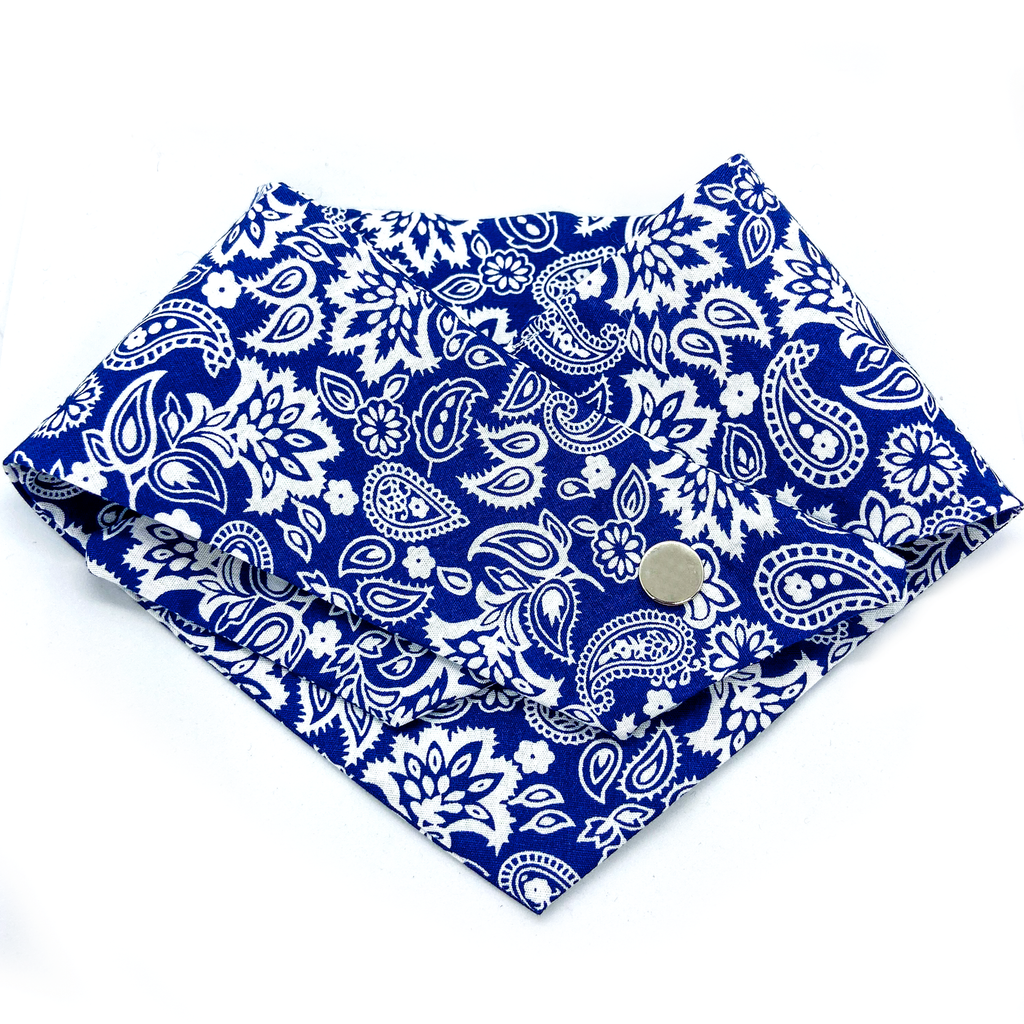 Blue Paisley Handmade Dog Bandana - Wüuf