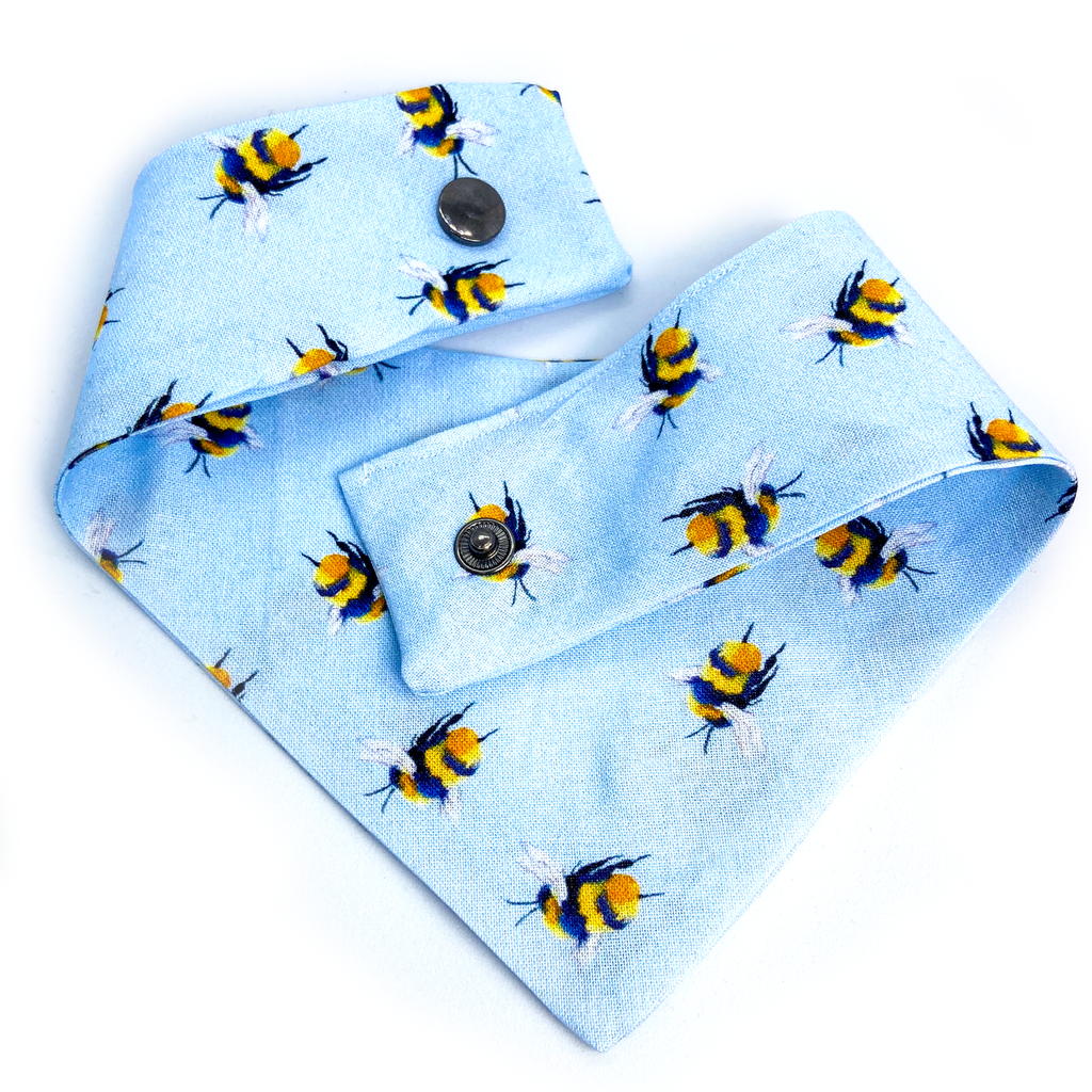 Blue Bumble Bee Handmade Dog Bandana - Wüuf