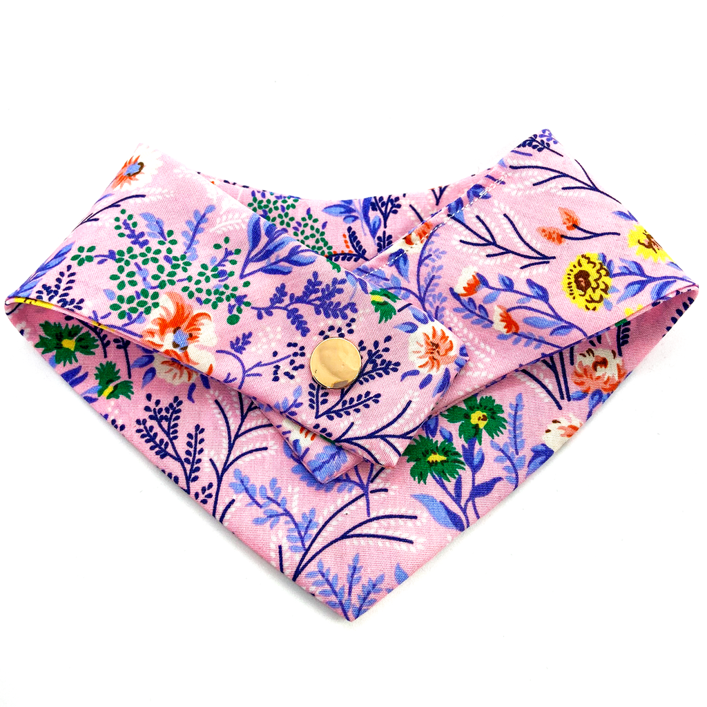 Pink Floral Handmade Dog Bandana - Wüuf